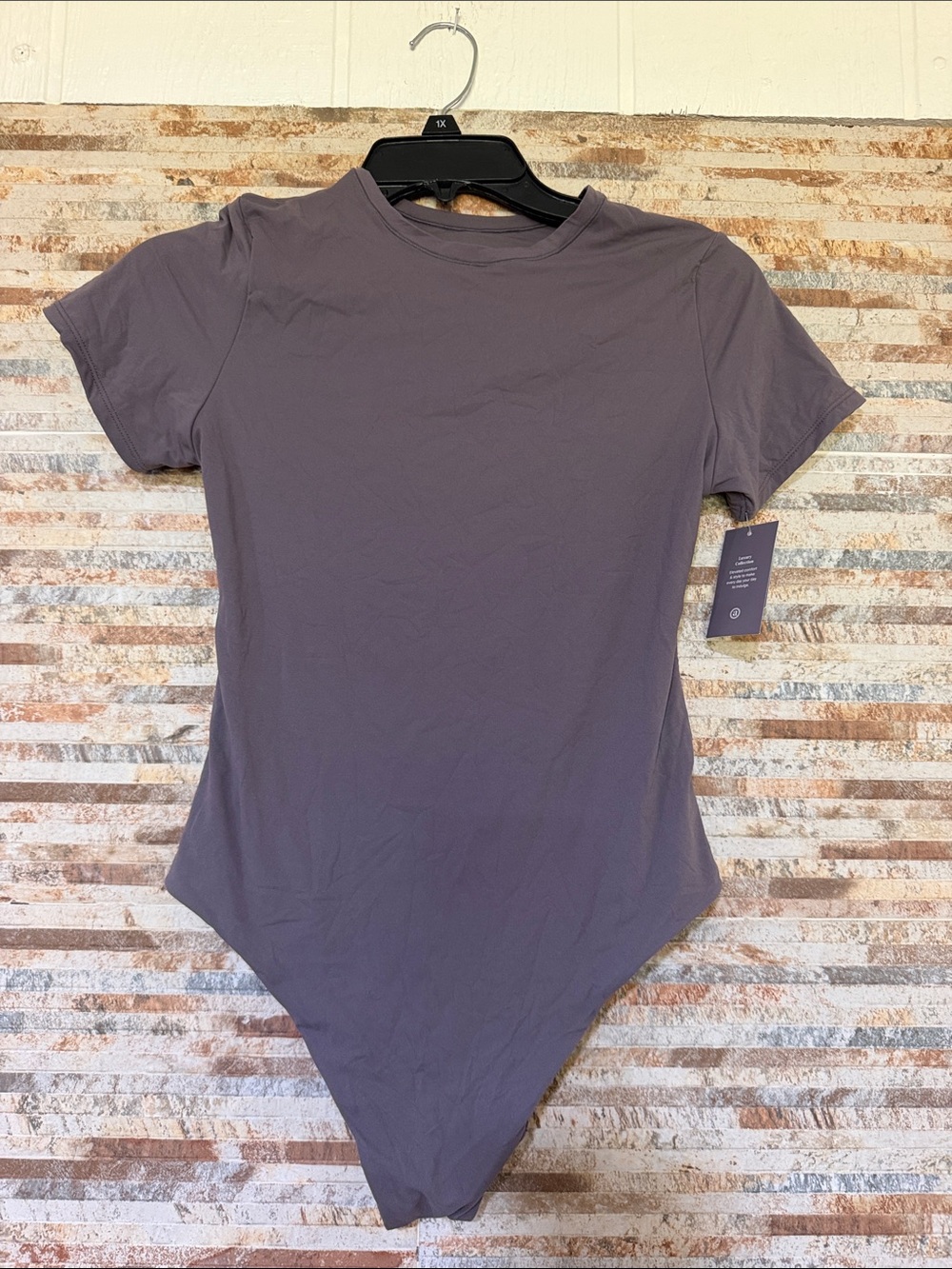 Auden Crewneck Short Sleeve Bodysuit - Mauve Gray